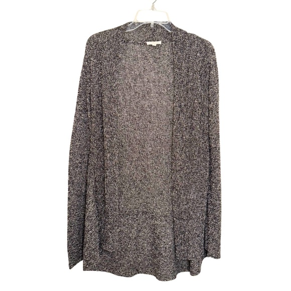 Eileen Fisher Sweaters - Eileen Fisher‎ Tan & Black Marled Linen Open Front Cardigan Size Large Lagenlook